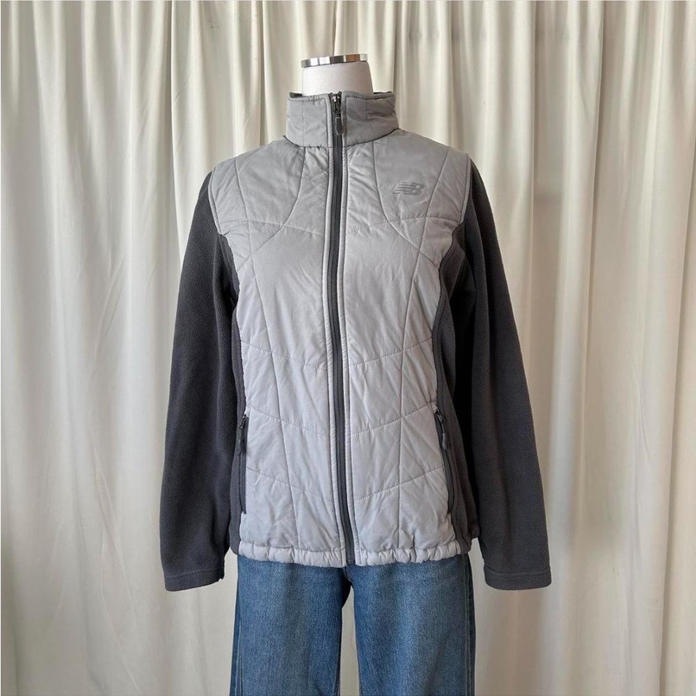 Grey New Balance fleece Quilted Performance Full zip Jacket. - Picture 3 of 8